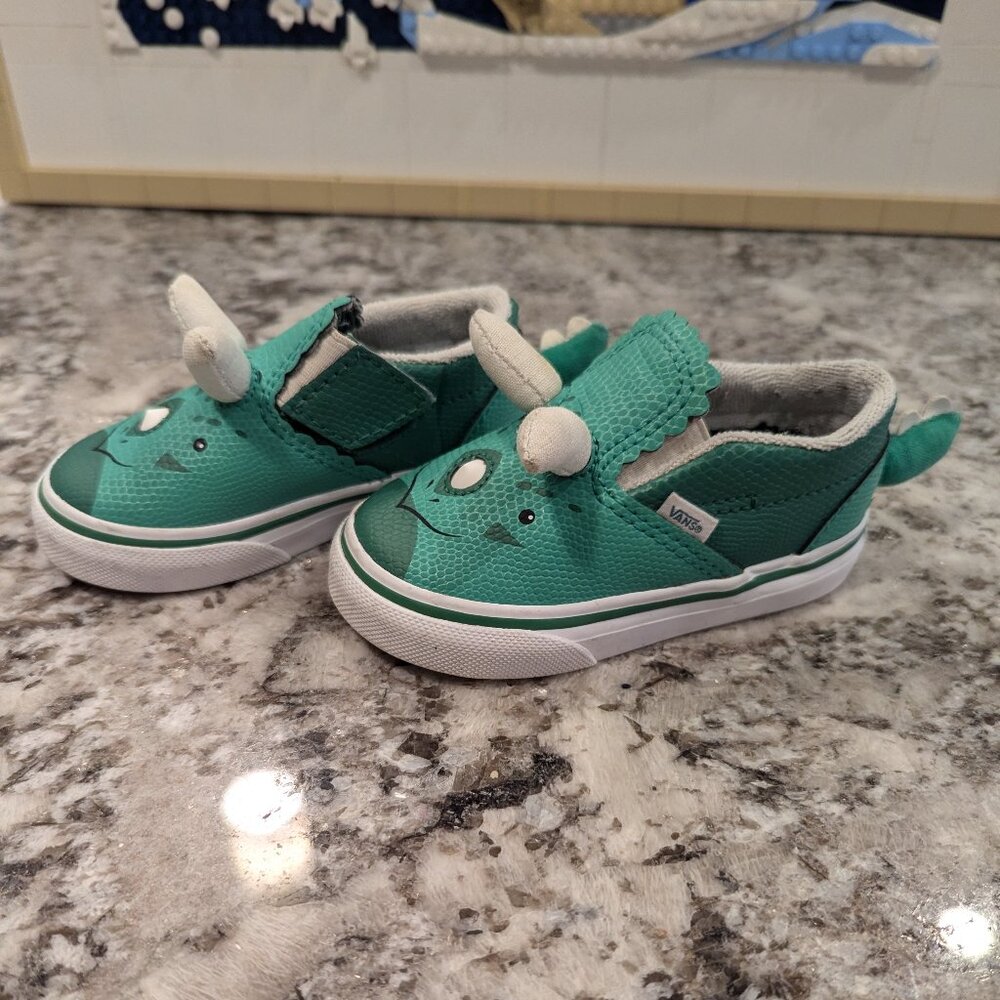 Vans Toddler Green Dinosaur SZ 5
